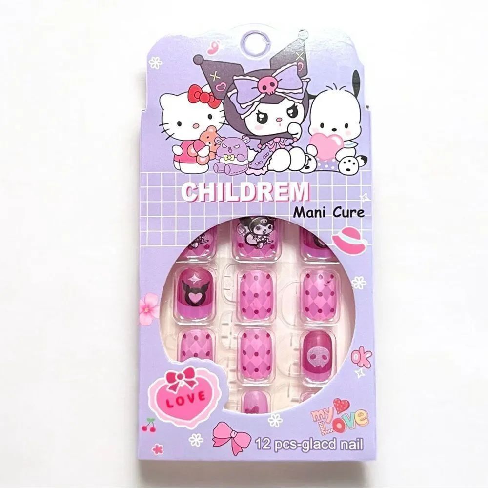 Kuromi Purple Press On Nails For Kids